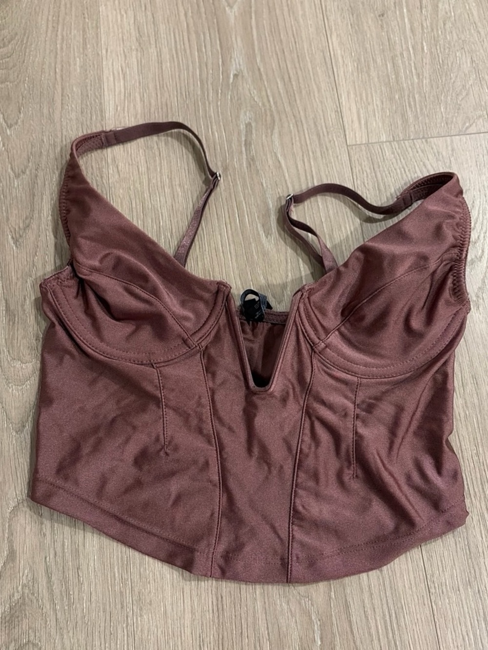 Urban Outfitters Mauve-Brown Bustier Crop Camisole